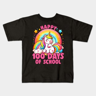 Happy 100Th Day Of School Unicorn 100 Days Of School Teacher Kids T-Shirt